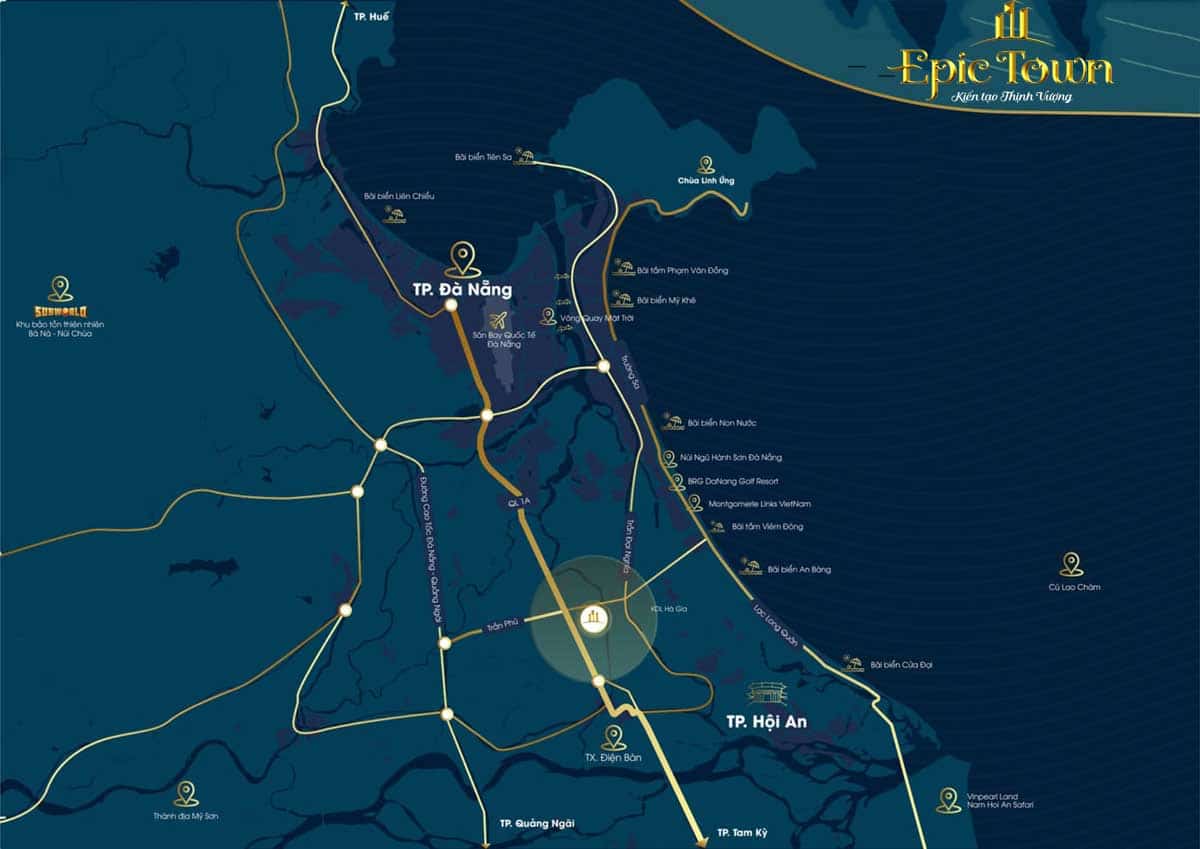 EPIC TOWN ĐIỆN THẮNG vi tri du an epic town dien thang - EPIC TOWN ĐIỆN THẮNG