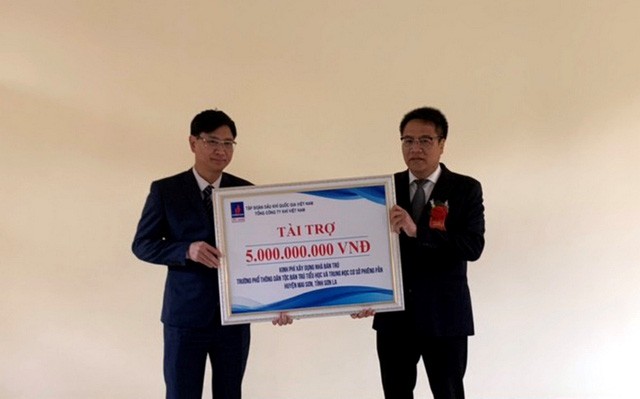 PV GAS tài trợ 5 tỷ đồng xây dựng Nhà bán trú Trường Phiêng Pằn - Sơn La - Ảnh 1. PV GAS tài trợ 5 tỷ đồng xây dựng Nhà bán trú Trường Phiêng Pằn - Sơn La - Ảnh 1.